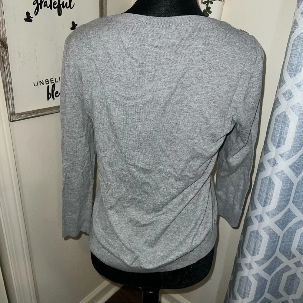 Talbots gray sequins sweater - Picture 5 of 6